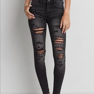 American Eagle - Hi-Rise Jegging in Black Slash